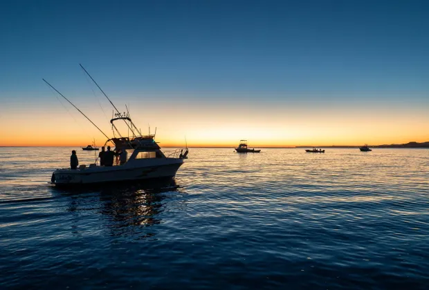 Van Wormer sportfishing boat offshore in Baja.