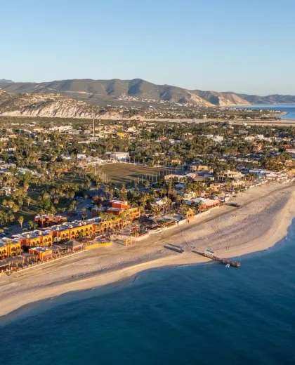 Beachfront hotel accommodations at Van Wormer Resorts.
