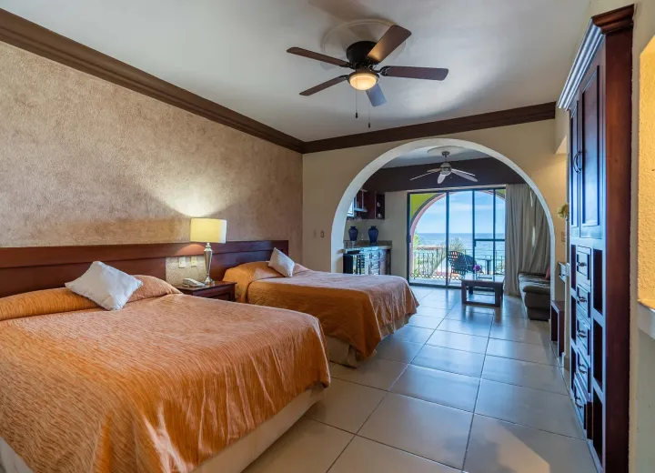 Ocean view room at Hotel Palmas de Cortez.